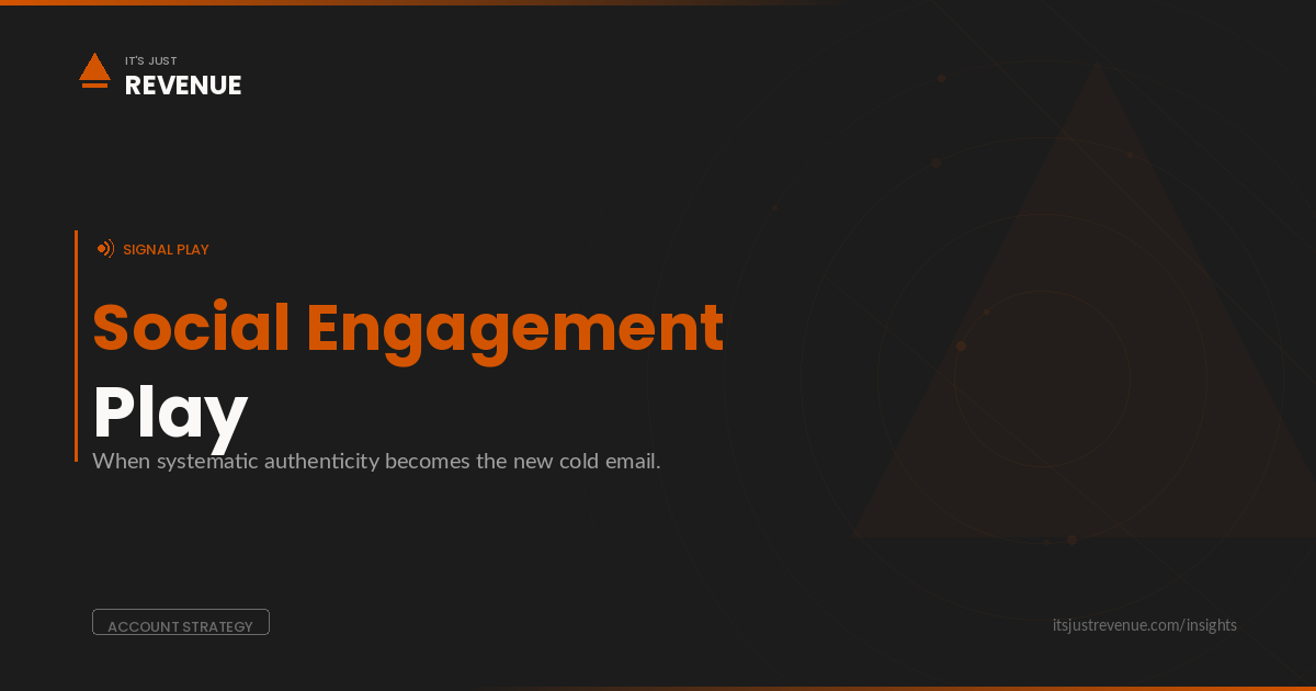 Account-Based Social Engagement sales play — signal-based social selling framework | It's Just Revenue
