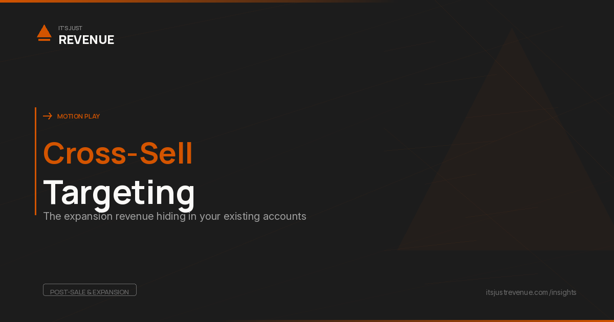 Cross-Sell Targeting sales play — a motion play for expanding revenue within existing customer accounts | It's Just Revenue