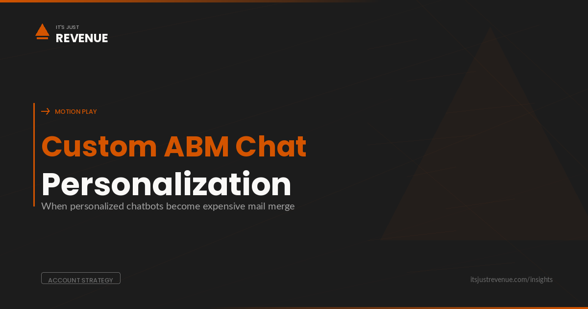Custom ABM Messages in Chat sales play — personalized chatbot engagement for target accounts | It's Just Revenue
