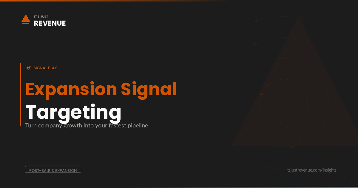 Expansion signal targeting sales play — converting company growth announcements into pipeline | It's Just Revenue