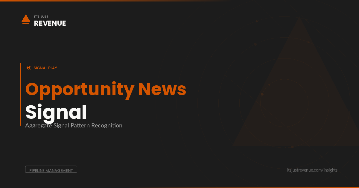 Opportunity News Signal sales play — reading aggregate news signals to identify real buying intent instead of chasing individual headlines | It's Just Revenue
