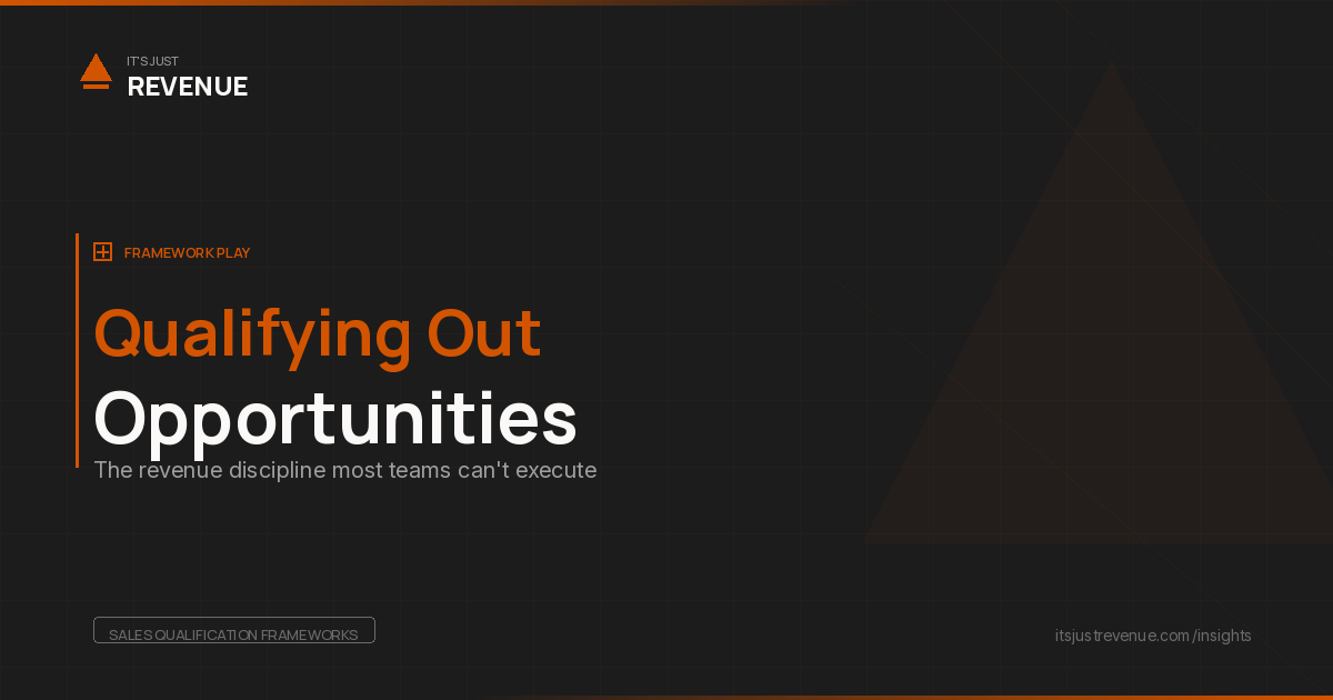 Qualifying Out Opportunities sales play — a framework for removing stalled deals from your pipeline to improve forecast accuracy | It's Just Revenue
