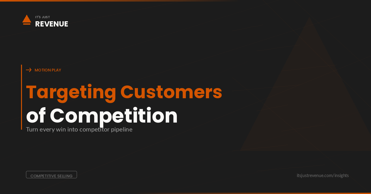 Targeting customers of competition sales play — systematic competitive pipeline generation framework | It's Just Revenue