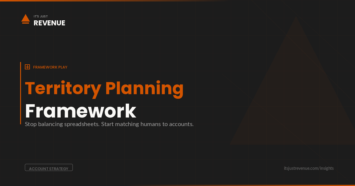 Territory Planning Framework sales play — building territory plans that match rep affinity to account portfolios for higher quota attainment | It's Just Revenue